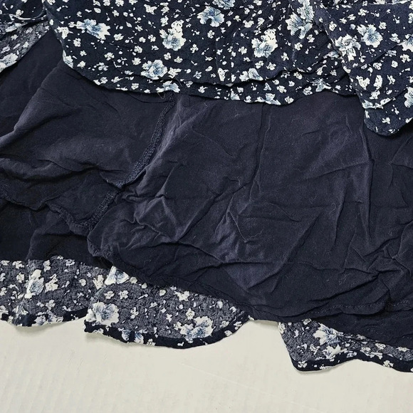 Poppy Patch Navy Blue Floral Print Skater Dress - Picture 2 of 8